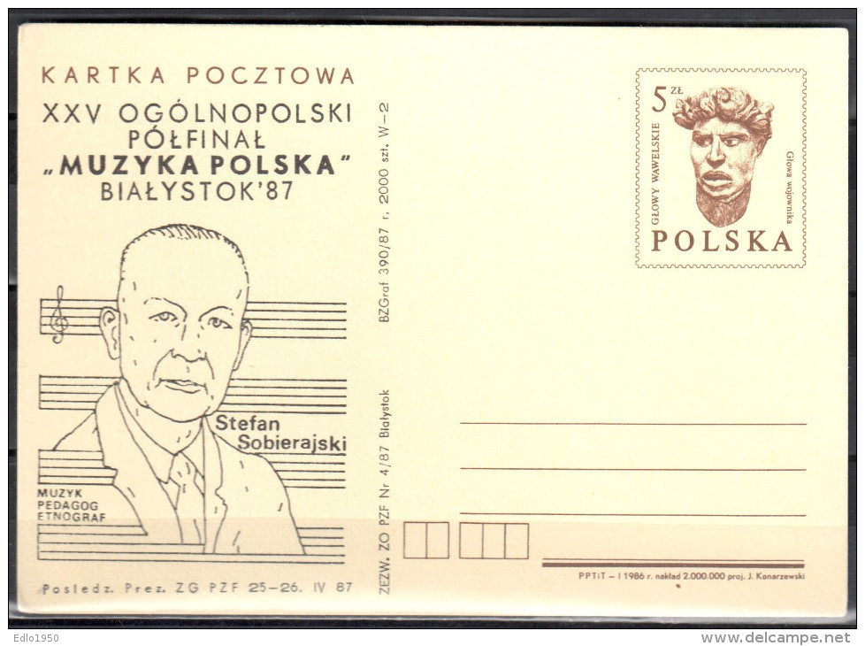 Poland 1986 - Additional Printing - Fi. Cp 919 - Postcard - Unused - Postwaardestukken