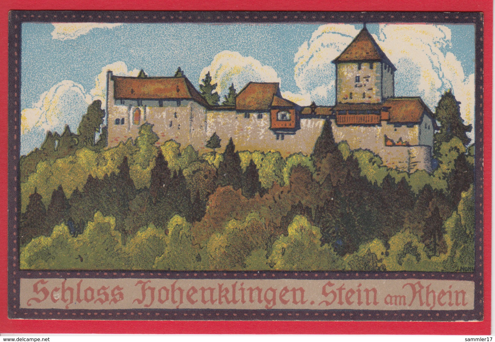 SCHLOSS HOHENKLINGEN, STEIN AM RHEIN, KÜNSTLERLITHO VON L. NOHL - Stein Am Rhein