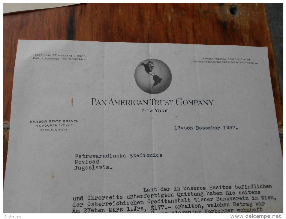 Pan American Trust Company New York 1937 - Etats-Unis