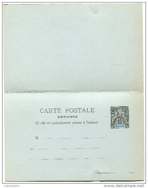 MAYOTTE ENTIER POSTAL (CP 2) - Entiers Postaux & Prêts-à-Poster