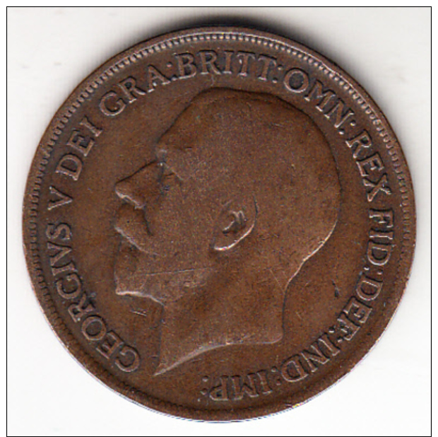 GRAN BRETAÑA 1919  ONE PENNY GEORGIUS V (UN PENIQUE) .MBC   CN4368 - D. 1 Penny