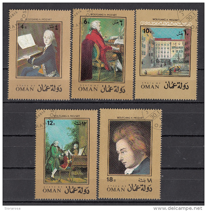 625 Oman 1972 Ritratto Di Wolfgang Amadeus Mozart Casa Natale Musica Paintings Full Set - Sonstige & Ohne Zuordnung