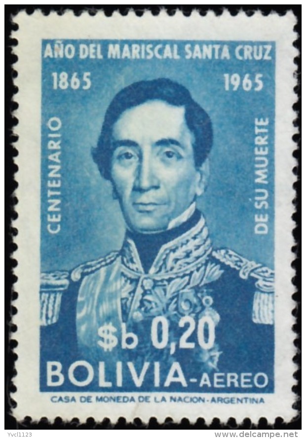 BOLIVIA - Scott # C254 Death Of Marshal Santa Cruz, 100tn Anniv. / Used Stamp - Bolivie