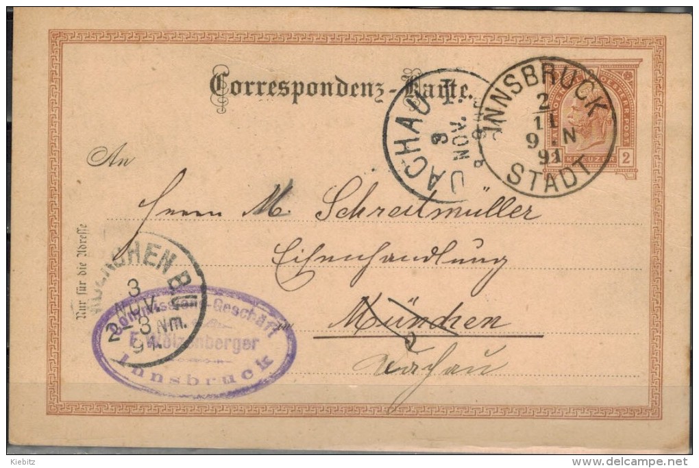 ÖSTERREICH 1890 - P 74 Innsbruck-Dachau - Sonstige & Ohne Zuordnung