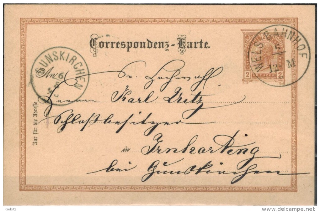 ÖSTERREICH 1890 - P 74 Wels-Gunskirchen - Sonstige & Ohne Zuordnung