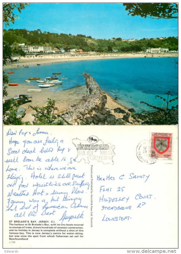 St Brelade's Bay, Jersey Postcard Posted 1985 Stamp - Altri & Non Classificati