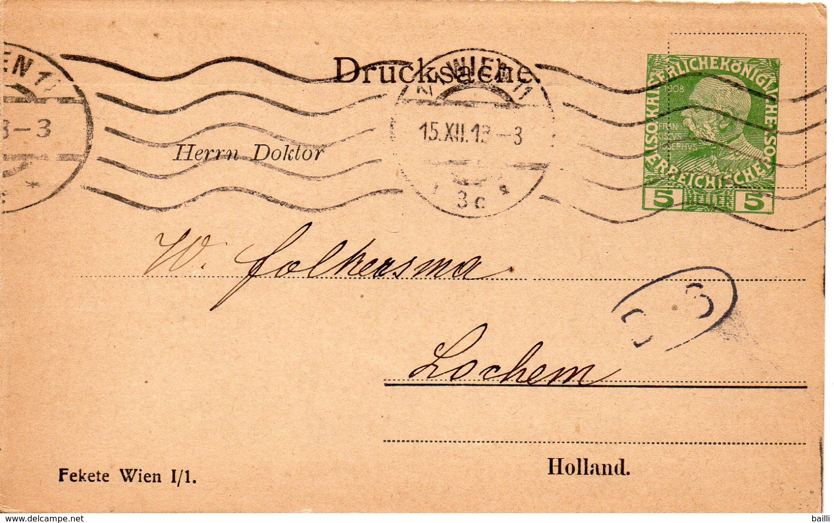 Autriche Entier Postal Privé 1913 - Autres & Non Classés