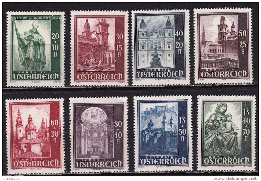 Osterreich /  Austria 1948 Restauration Of The Salzburger Church Complete MNH Set Mi 885 / 892 - Ongebruikt