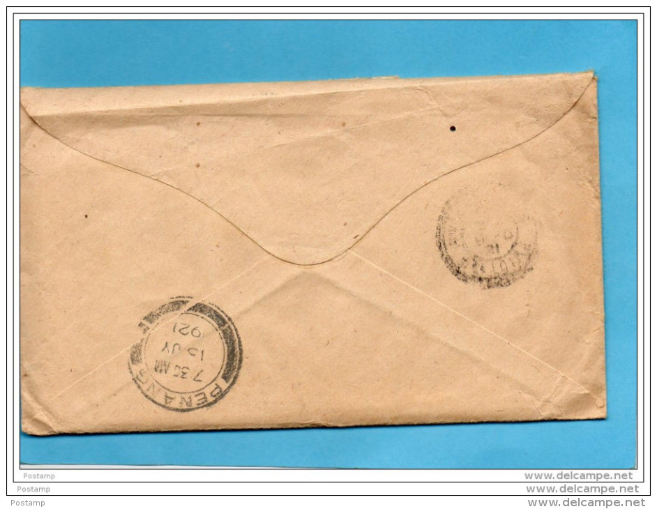 MARCOPHILIE-lettre MALAY-cad- KUALA LUMPUR-1921- 4stamps-N °50+57 Pour Françe - Malayan Postal Union
