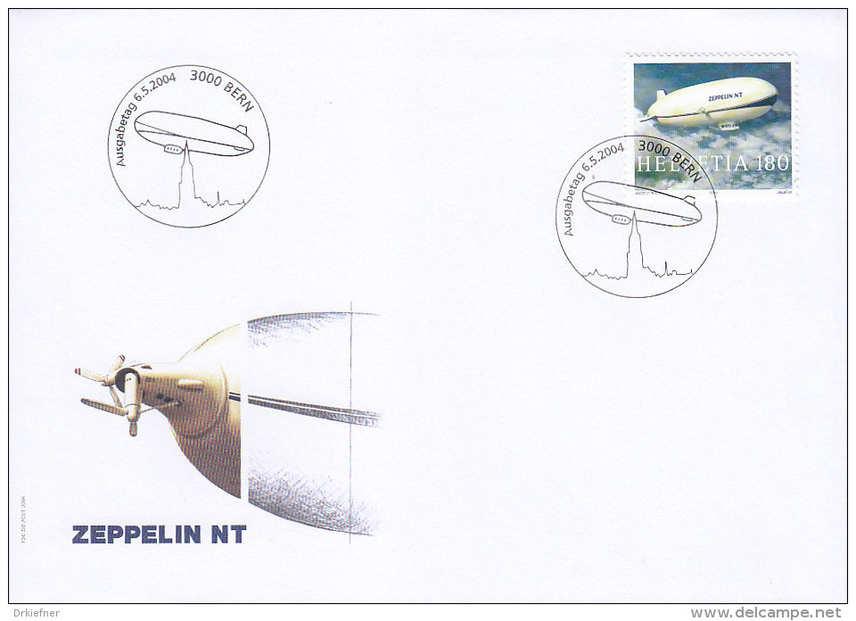 SCHWEIZ  1879, FDC, Zeppelin NT, 2004 - FDC