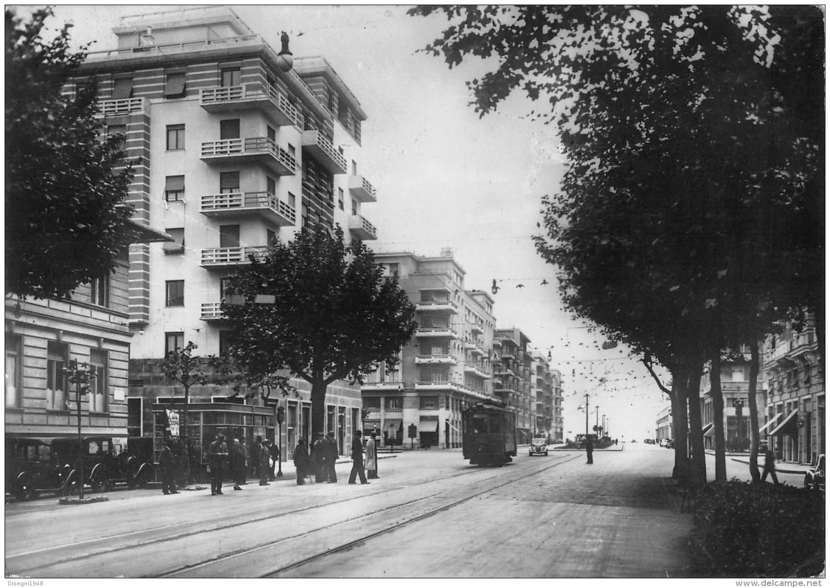 06377 "GENOVA - CORSO TORINO" ANIMATA, TRAMWAY.  CART. ILL. ORIG. SPEDITA 1950 - Genova (Genoa)