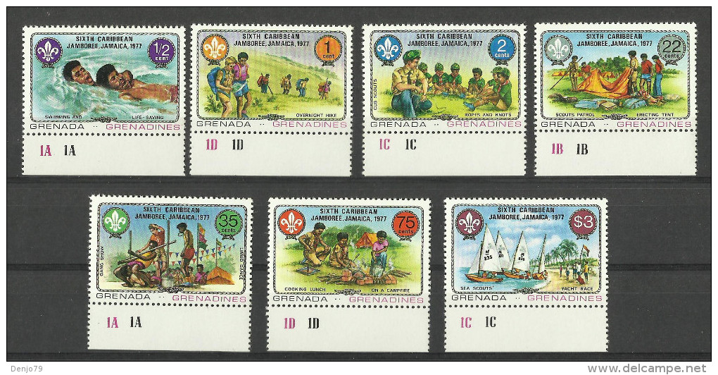 GRENADA GRENADINES 1977 CARIBBEAN SCOUT JAMBOREE SET MNH - Grenada (1974-...)