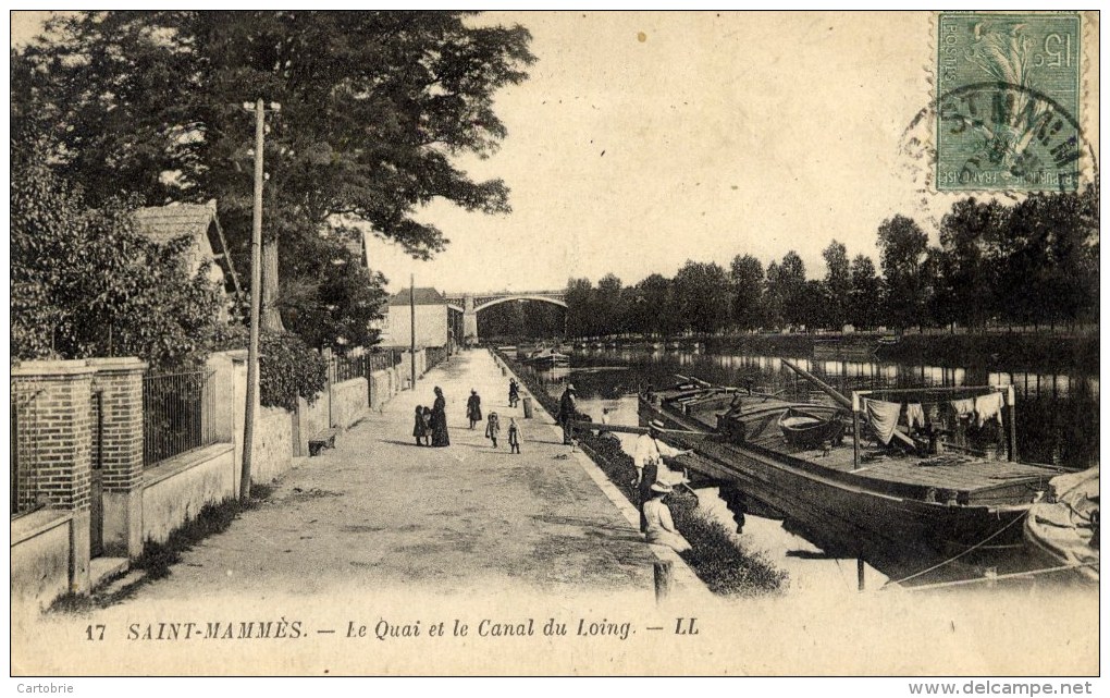 77 - SAINT-MAMMÈS - Le Quai Et Le Canal Du Loing - (péniches) - Saint Mammes
