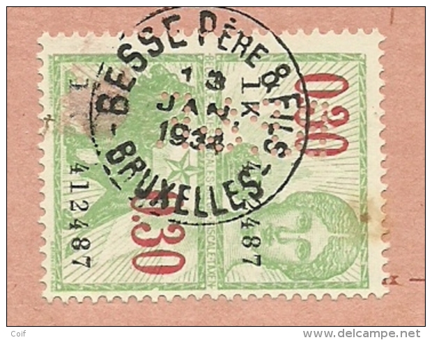 341 Op Ontvangkaart (Carte-recepisse) Stempel MOLENBEEK, Met Firmaperforatie (perfin) " B.P.& F. " (ook In Fiscale )! - 1931-1934 Kepi