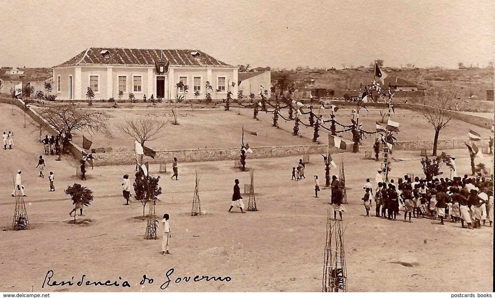 1900s Fotografia Moçambique "Residencia Do Governo" De MANIQUE, Em Dia De Festa. Old Real Photo MOZAMBIQUE / AFRICA - Mozambique