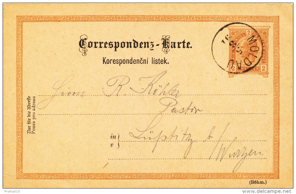 K9637 - Austria (1891) Moldau (Postal Stationery - Postcard); Tariff: 2 Kr. - Briefe U. Dokumente