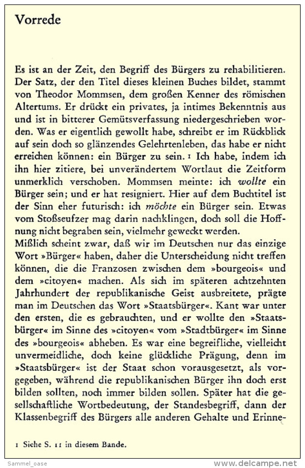 Suhrkamp Buch : Dolf Sternberger - Ich Wünsche Ein Bürger Zu Sein  -  Neun Versuche über Den Staat - Deutschsprachige Autoren