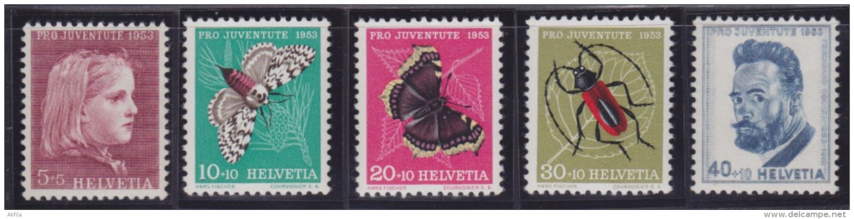 1(73). Switzerland 1953 "Pro Juventute" - Insects - Butterflies, MNH (**) Michel 588-592 - Ungebraucht