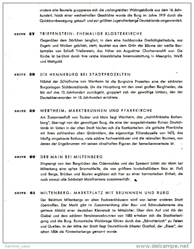 Broschiertes Buch : Der Main  -  Die Schönen Bücher Reihe A - Bilder Von 1951 - Reizen En Ontspanning