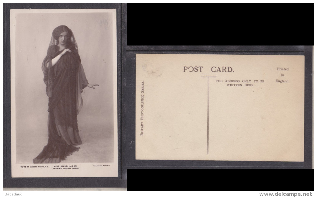 Miss Maud Allan, Stage Actress, Photo ByFoulsham & Banfield, Unused - Théâtre