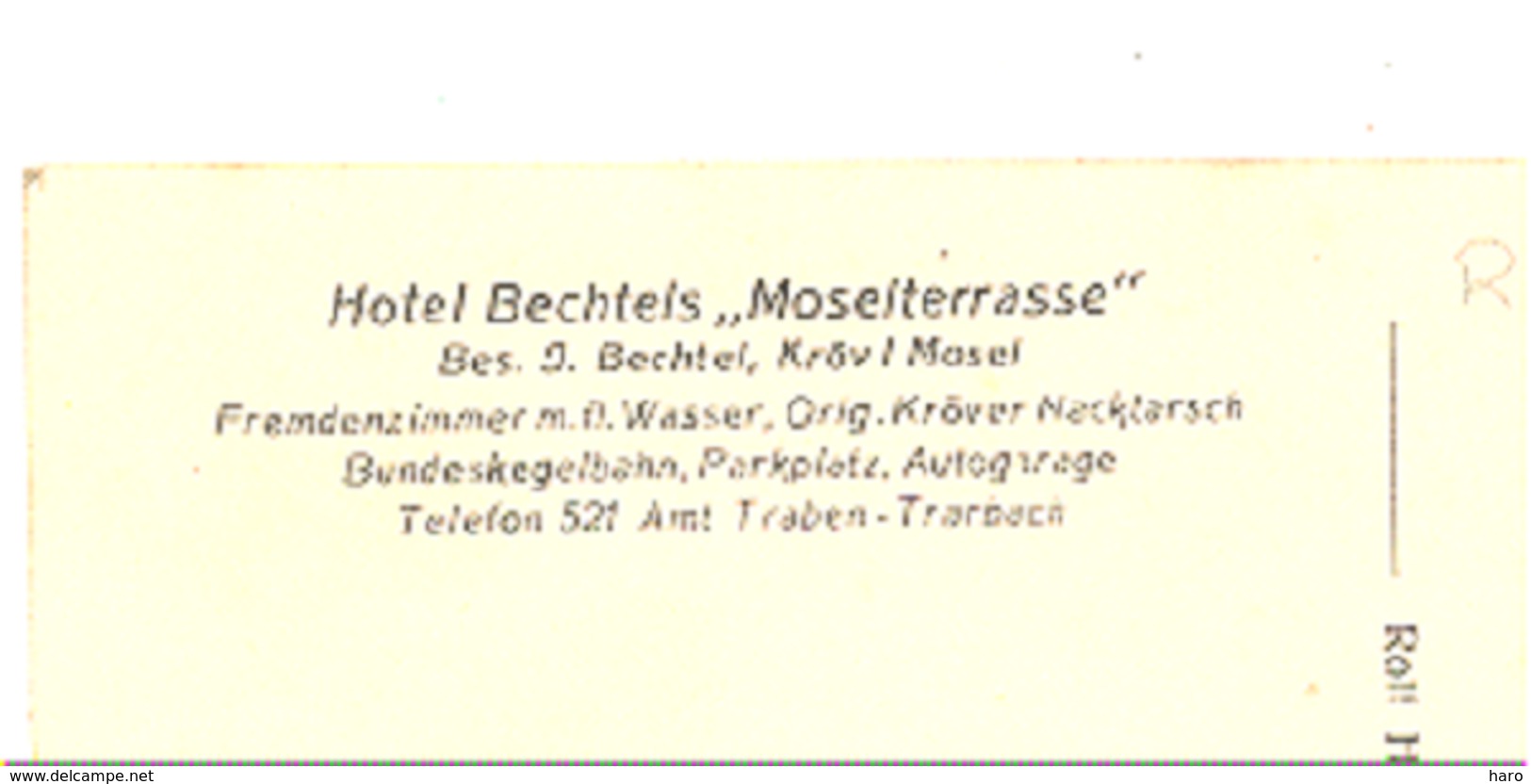 Hotel Bechtels " Moselterrasse " KRÖV / MOSEL (Y153)b193 - Kroev