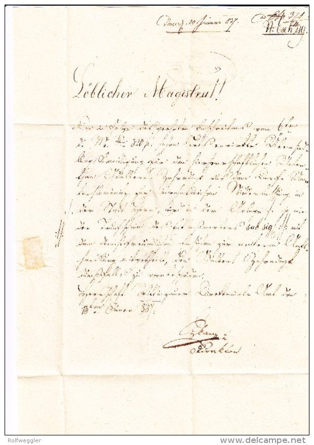 Tschechien WITTINGAU Im Kreis (Trebon) Vorphila Brief 20.1.1837 Nach Horn (Tschechien Hory) - ...-1918 Préphilatélie