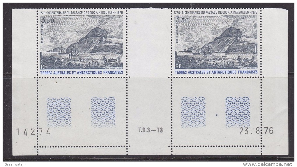 TAAF 1976 Passage De Cook A Kerguelen 2v (gutter, Printing Date) ** Mnh (33068P) - Ongebruikt