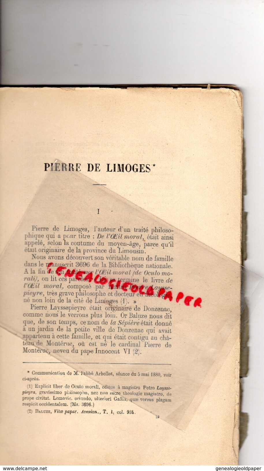 19 - BULLETIN STE LETTRES SCIENCES ET ARTS CORREZE- 1880- TURENNE-TREIGNAC- BEAULIEU-PIERRE DE LIMOGES-OBAZINE- - Limousin