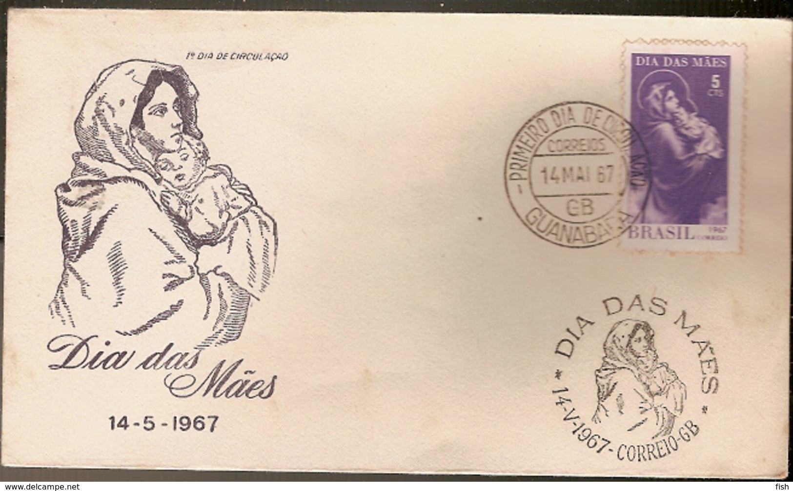 Brazil & FDC Mother's Day, Guanabara, 1967 (822) - Mother's Day