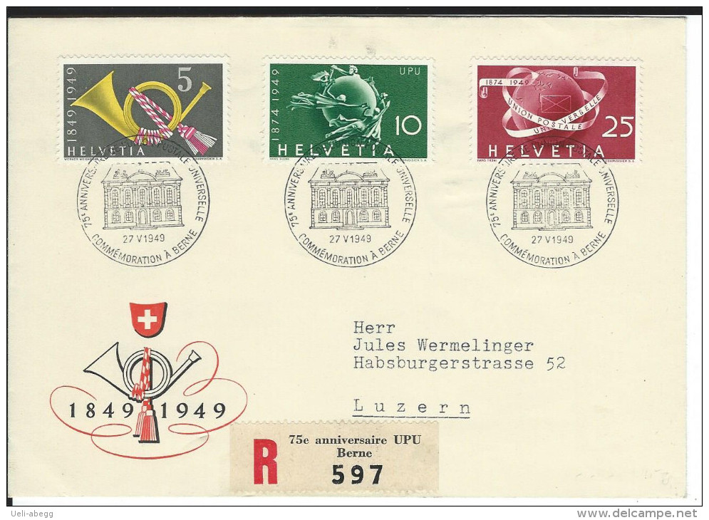 75 Jahre UPU Bern 1949 - Poststempel