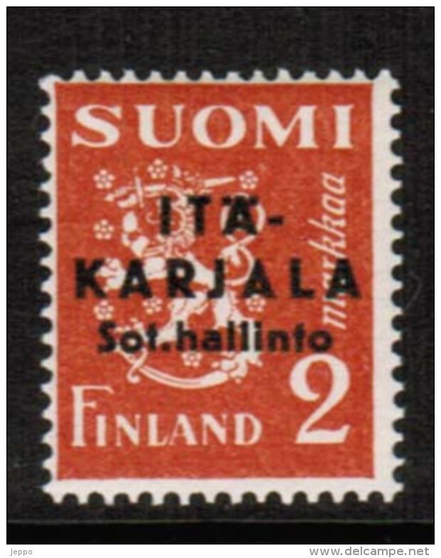 1941 Finland, Itä-Karjala (East Carelia) 3 II  Variant Pointed A **. - Ortsausgaben