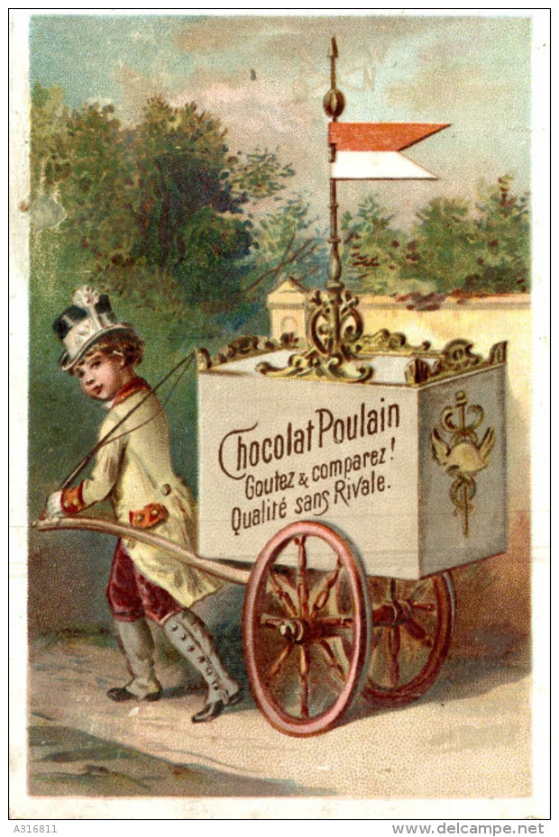 CHROMOS  CHOCOLAT POULAIN  CHARETTE  A BRAS - Poulain