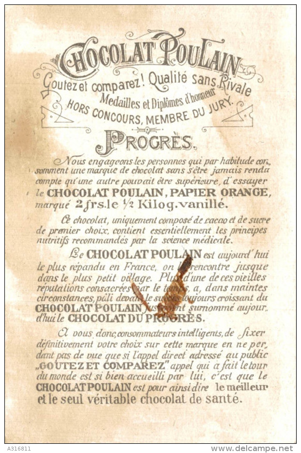 CHROMOS  CHOCOLAT POULAIN  CHARETTE  A BRAS - Poulain