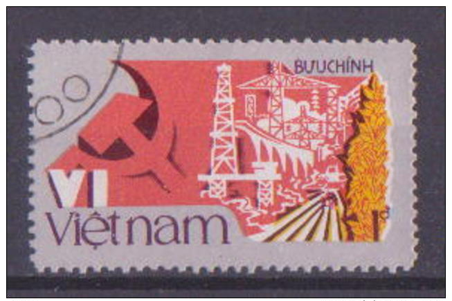 62-375 // VIETNAM  - 1986  VI CONGRESS Of The VIETN. COMM. PARTY  Mi 1736 C  Perf. 12,5  O - Vietnam