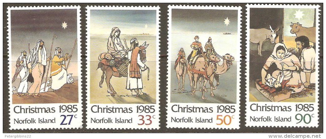 Norfolk Islands 1985 SG 374-7 Christmas Unmounted Mint - Nauru