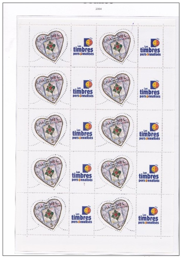 FRANCE 2004ST VALENTI COEURS  FEUILLET 3632A LOGO MNH - Other & Unclassified