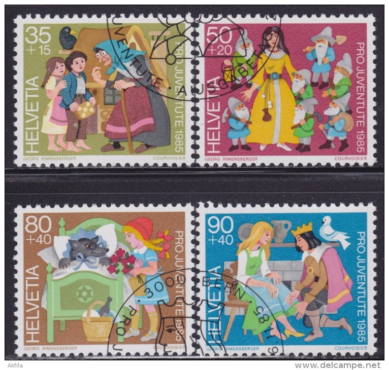 1(96). Switzerland 1985 "Pro Juventute" - Fairy Tales, Used (o) Michel 1304-1307 - Gebraucht