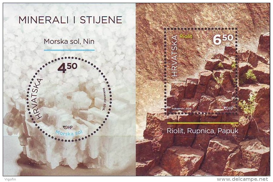 HR 2016-1247-8 MINERALS, CROATIA, S/S, MNH - Minerali