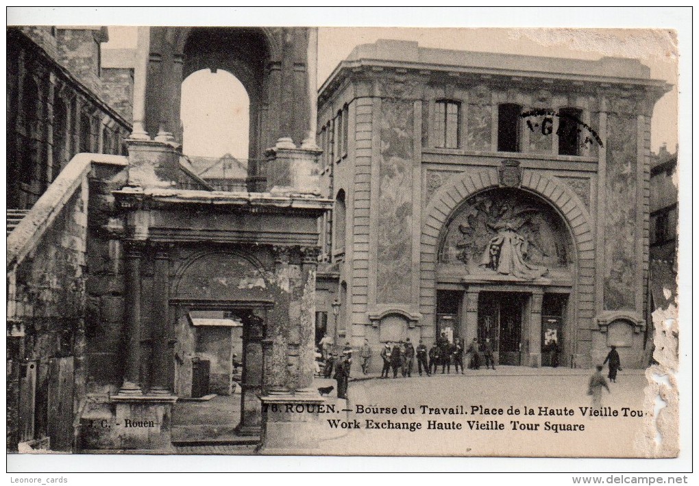 CPA.76.1916.Rouen.Bourse Du Travail.Place De La Haute Vieille Tour. - Rouen