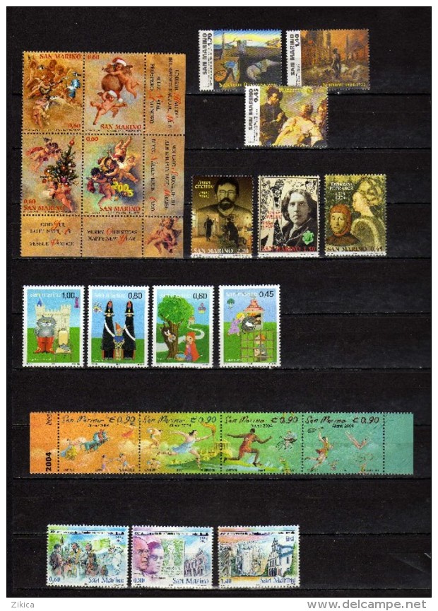 San Marino Lot Euro stamps and S/S ( 2002 - 2008 ).MNH,NEUFS **- Value 166.94 euro ( 50 % discount ).11 scans