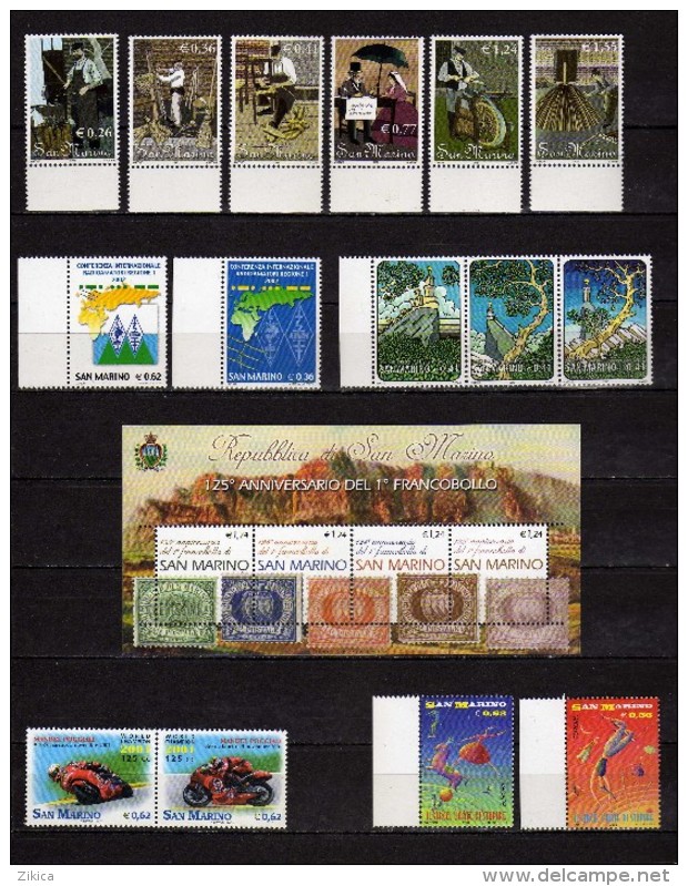 San Marino Lot Euro stamps and S/S ( 2002 - 2008 ).MNH,NEUFS **- Value 166.94 euro ( 50 % discount ).11 scans