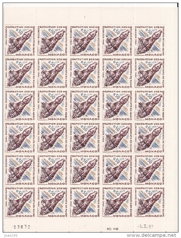 MONACO -1961 - UNESCO - Nº 553 - FEUILLES ENTIERES - 30 TIMBRES - Sonstige & Ohne Zuordnung