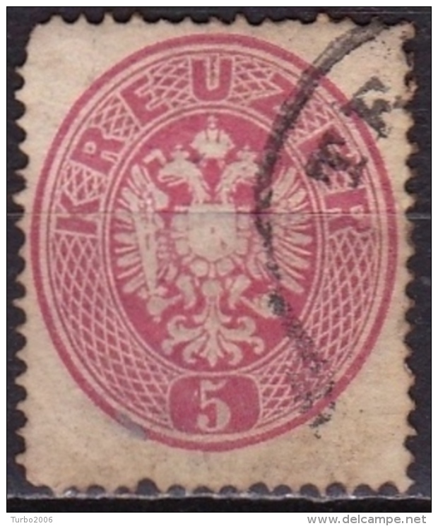 Osterreich /  Austria 1863 Doppeltadler / Doubleeagle 5 Kr. Rose Mi 26 - Gebruikt