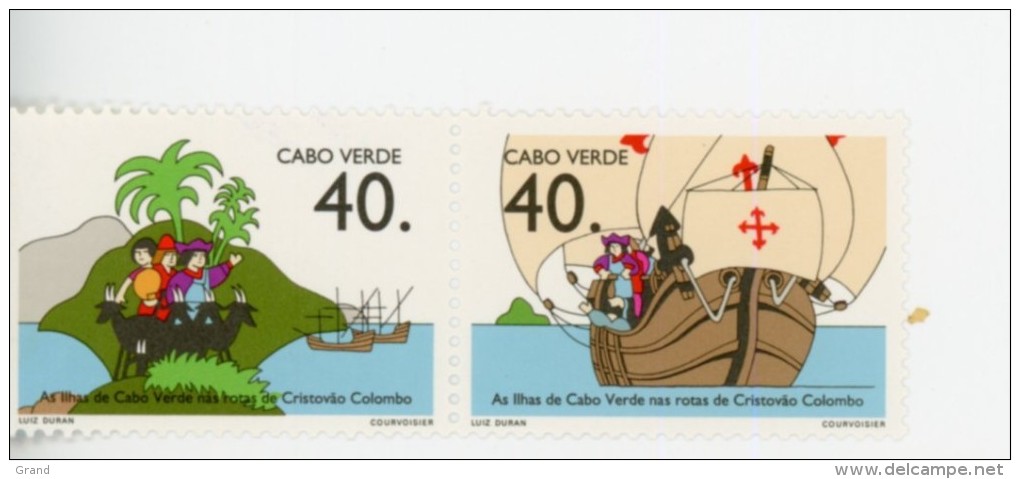 Cap Vert-Cabo Verde-1992-Caravelle, Ch Colomb-613/14***MNH - Christoph Kolumbus