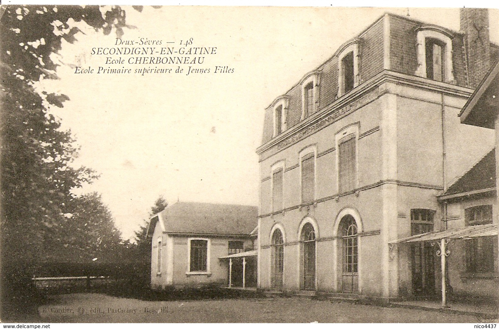 Cpa Secndigny Ecole Cherbonneau - Secondigny