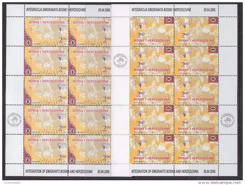 Europa Cept 2006 Bosnia/Herzegovina Sarajevo 2v  2 Sheetlets ** Mnh (33077) - 2006