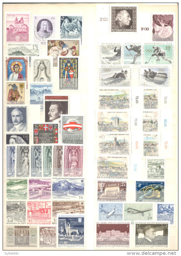 AUSTRIA 1961-1974 VARIOUS DIFFERENT MNH SETS & SINGLE STAMPS - Verzamelingen