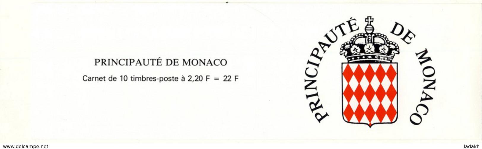 CARNET 10 TIMBRES MONACO N°4 # 1989 # AQUARELLEROSTICHER 2.20F # VENDU A LA VALEUR FACIALE - Booklets