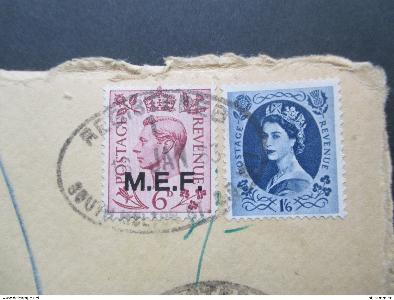 GB Registered Letter 1961 Mischfrankatur. Marke Mit Aufdruck M.E.F. London W. 267 No 1710 - Occ. Britanique MEF