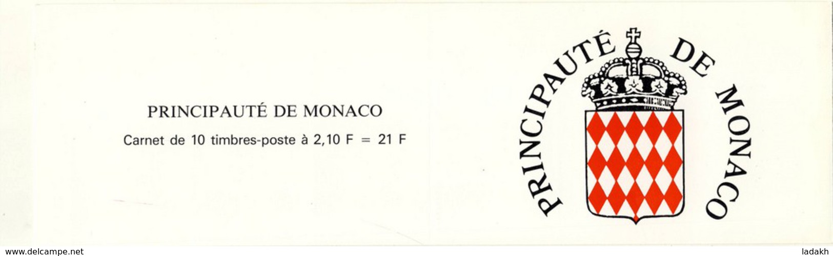 CARNET 10 TIMBRES MONACO N°5# 1990 # VIEUX MONACO AQUARELLEROSTICHER 2.00F # VENDU A LA VALEUR FACIALE - Carnets